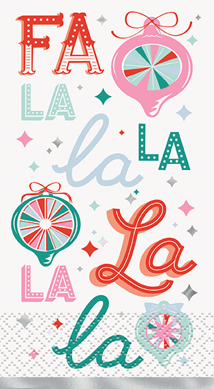 Servilleta Rectangular Bright Santa C/16