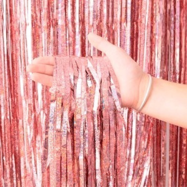 Cortina Holografica Rosa Gold C/1