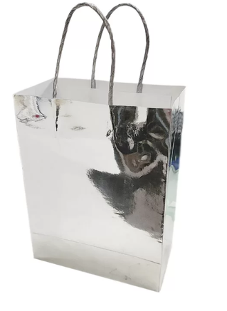 Bolsa De Papel Foil Plata C/4
