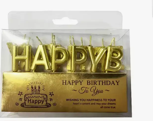 Vela Happy Birthday Doradas C/1