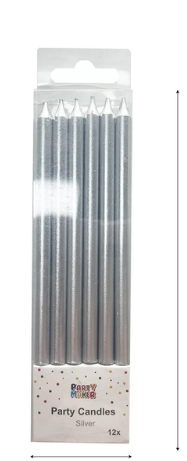 Velas Metalicas Plata C/12
