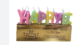 Vela Happy Birthday Colores Pastel C/1