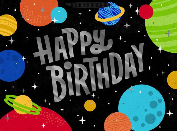 Bolsa Jumbo Happy Birthday Space Hallmark C/1