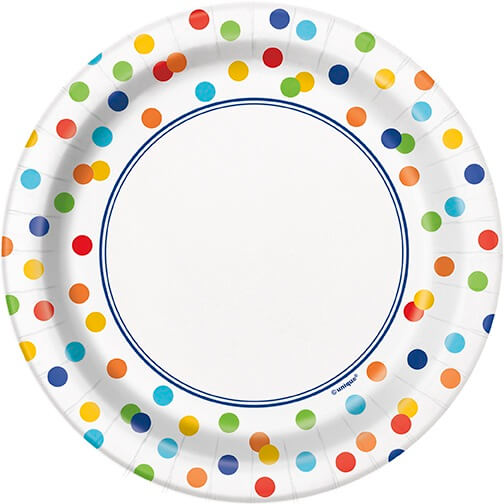 Plato 7" Rainbow Polka Dots C/8 (copia)