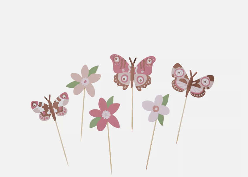 Food Picks Flower & Butterfly C/12