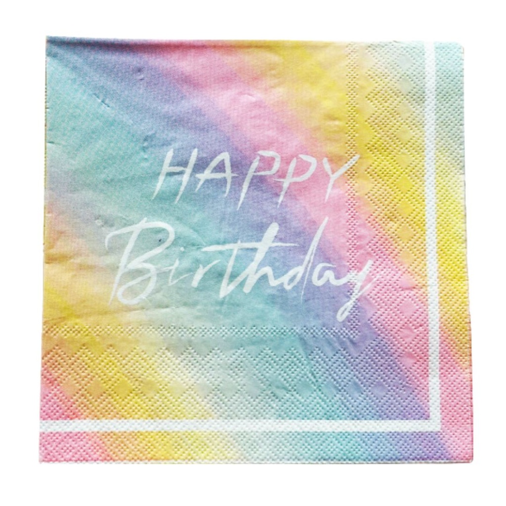 Servilleta Happy Birthday Arcoiris C/16