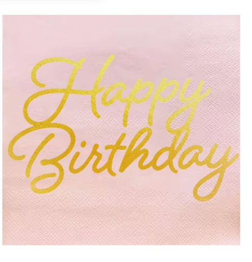 Servilleta Foil Happy Birthday C/20