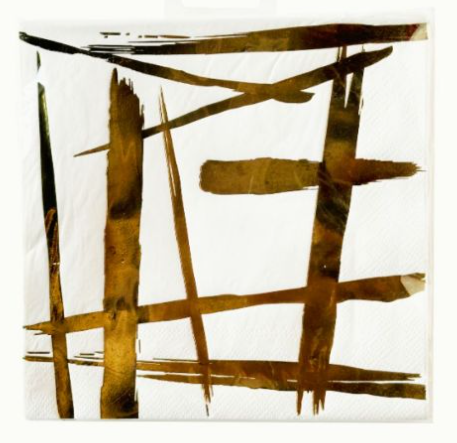 Servilleta Foil Trazos Dorado C/16