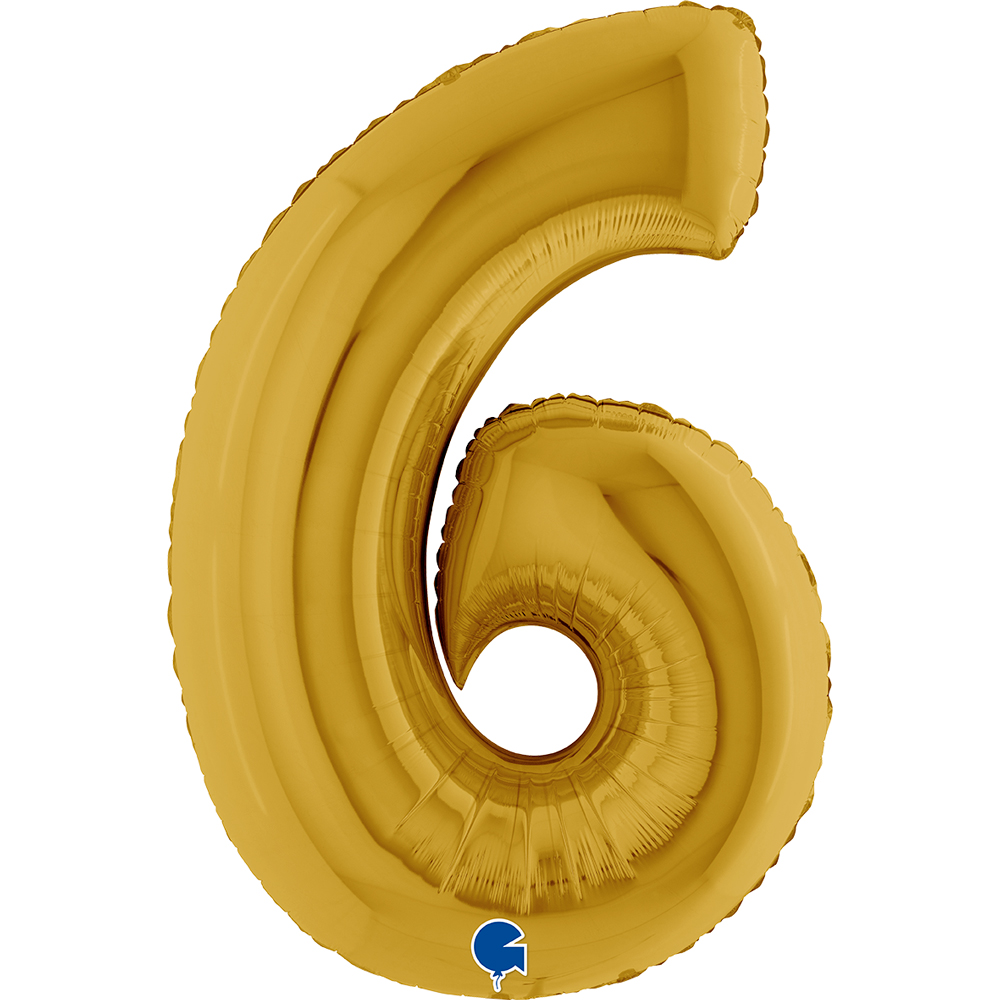 Globo 40" Numero 6 Oro C/1