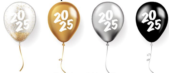 Globo 12" Latex Año Nuevo 2025 C/1