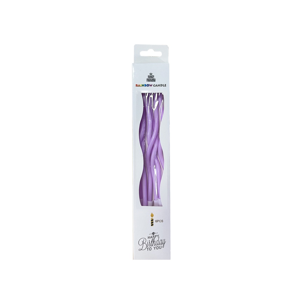 Velas Curvas Purpura C/6