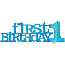 Centrepiece First Birthday Boy Glitter C/1