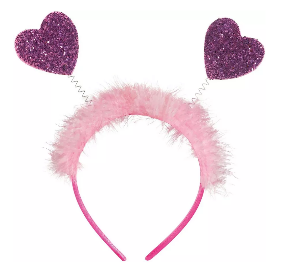 Diadema Corazones Rosas C/1