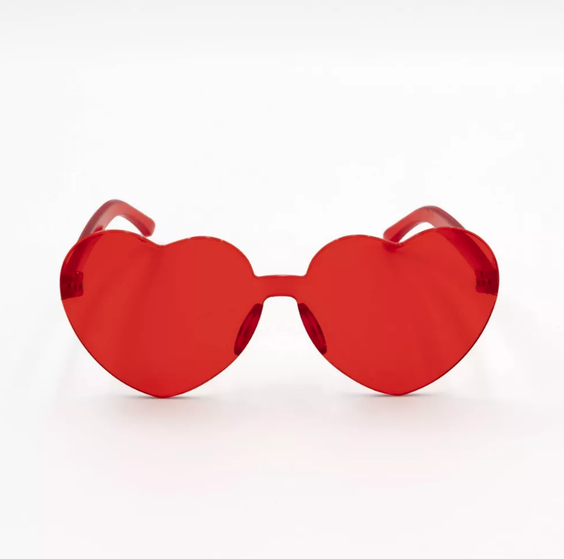 Lentes Corazon Rojo C/1