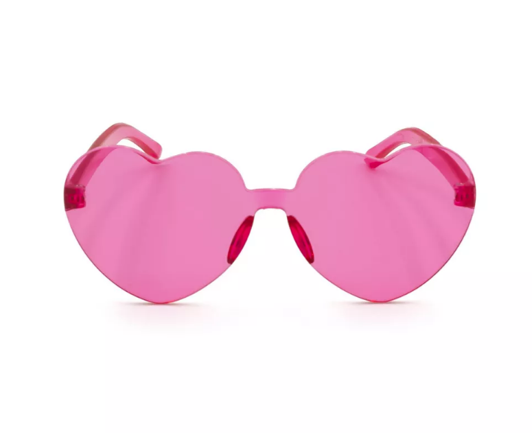 Lentes Corazon Rosa C/1
