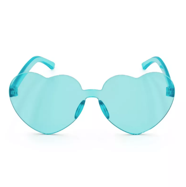 Lentes Corazon Azul C/1