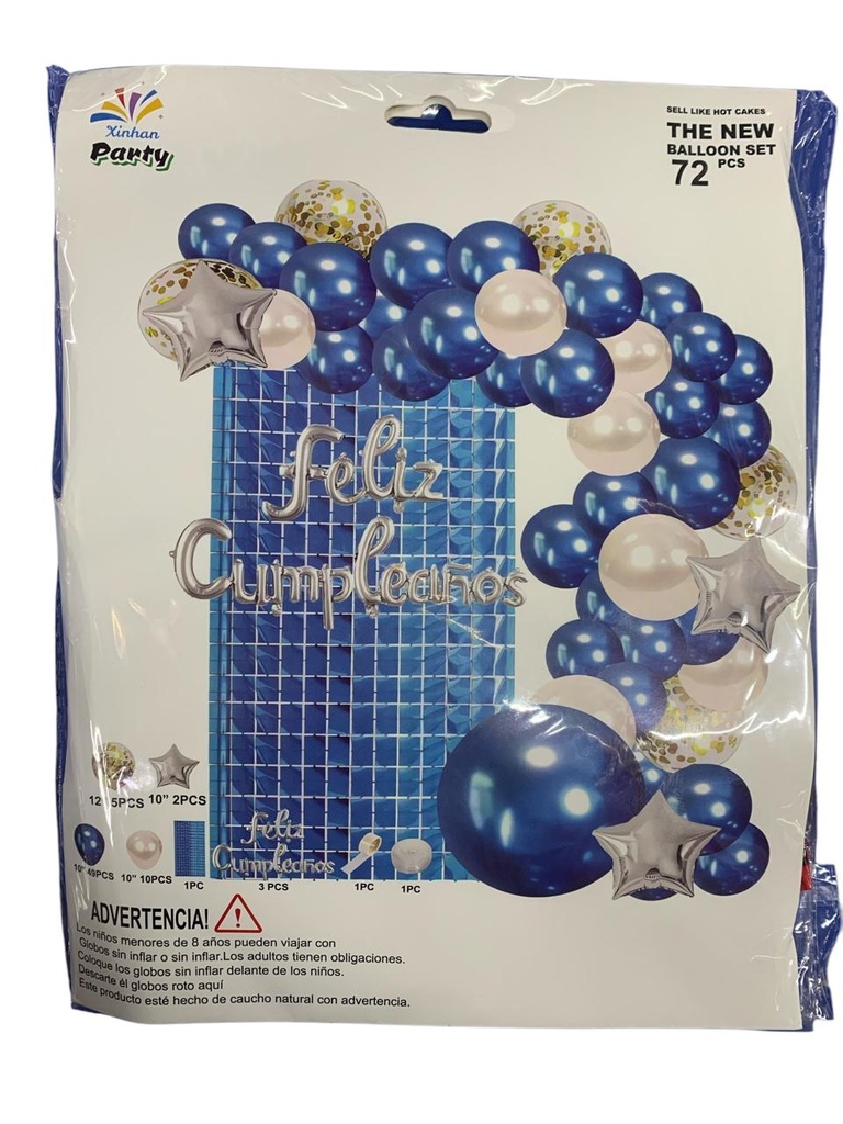 Kit Arco/Letrero Azul C/72