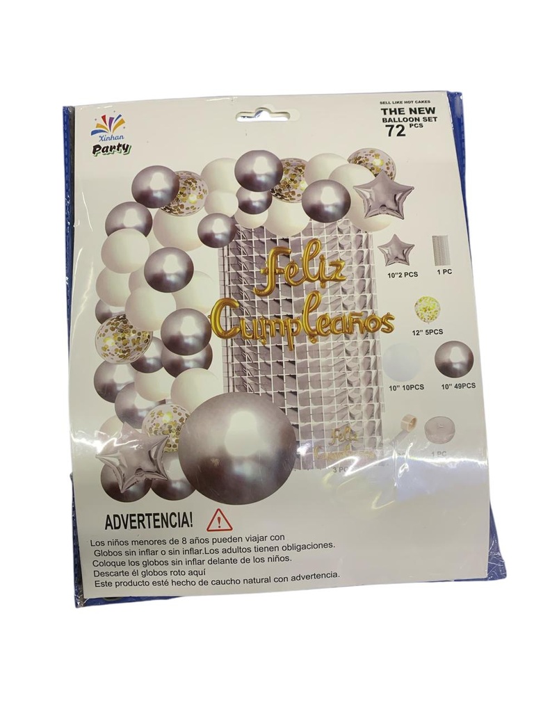 Kit Arco/Letrero Plata C/72