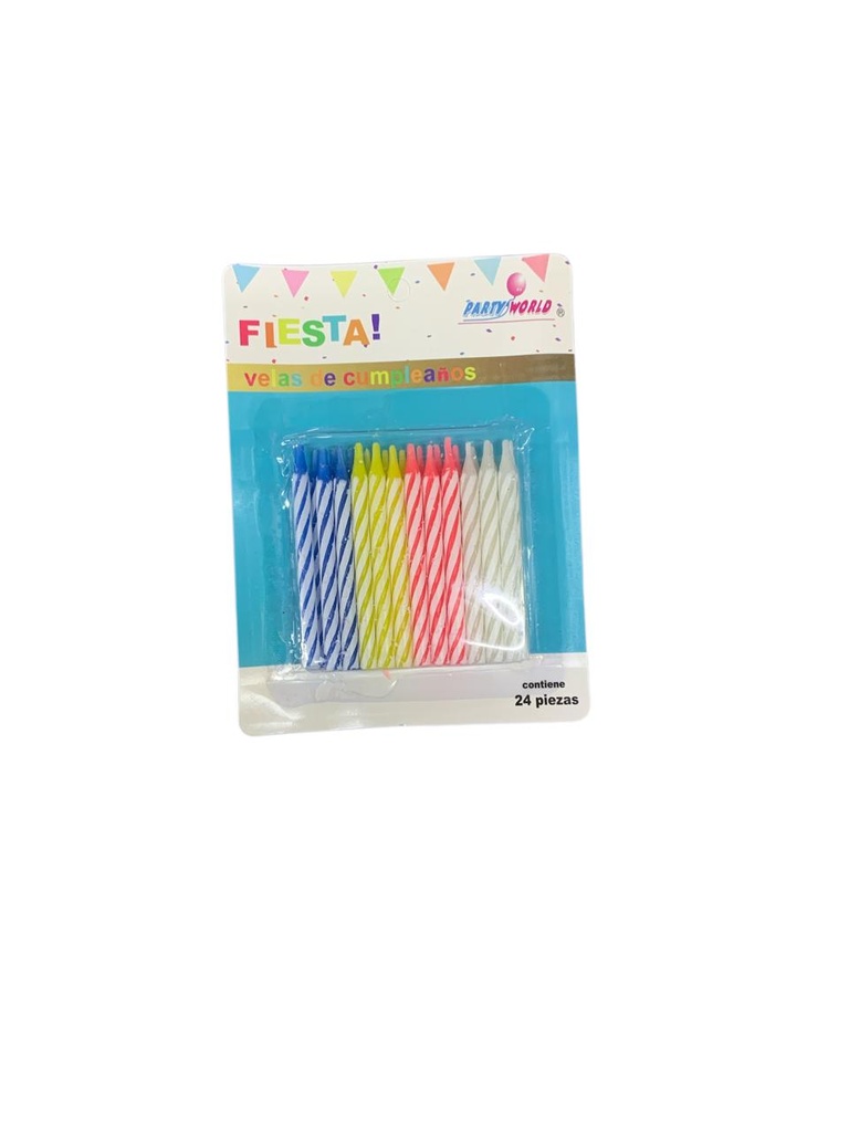 Vela Espiral Colores C/24