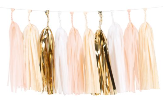 Guirnalda Pompones Rosa Claro C/1