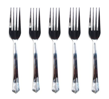 Tenedores Reutilizables Plata C/50