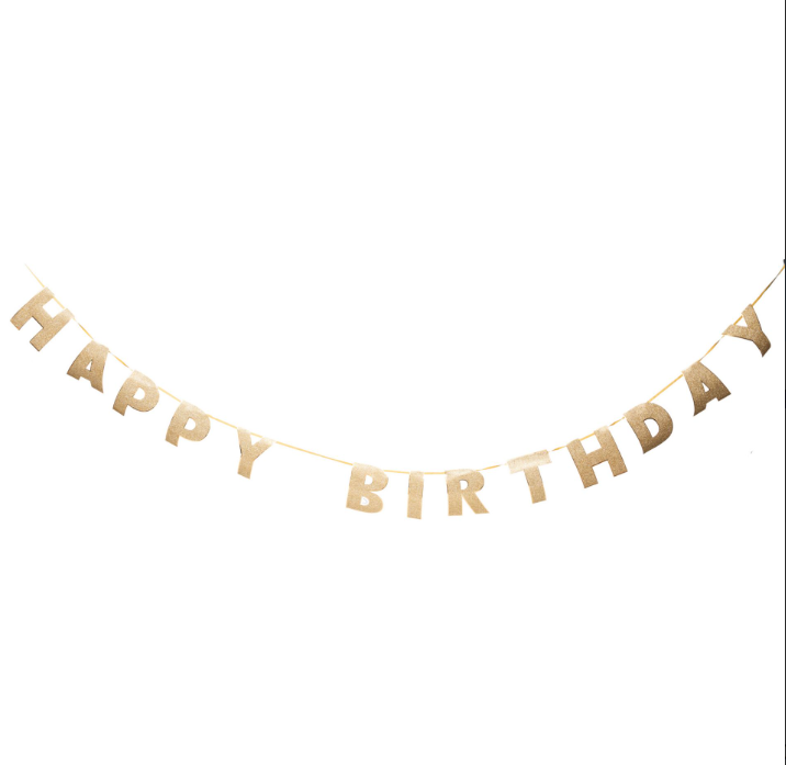 Banner Happy Birthday Dorado C/1