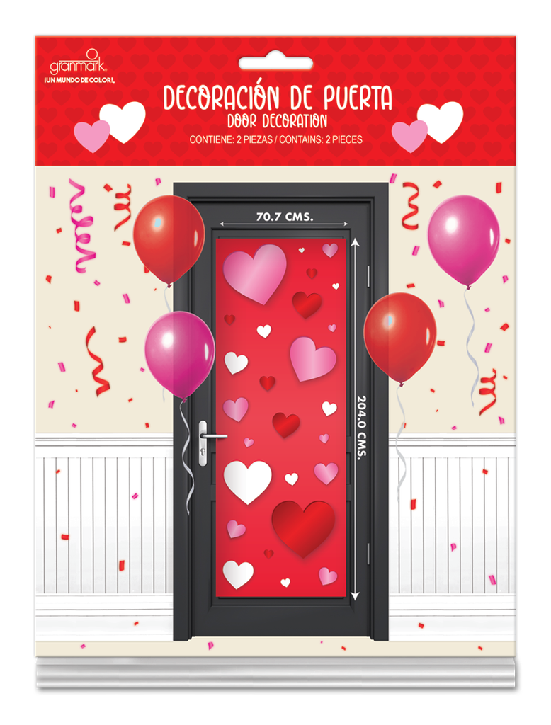 Decoracion de Puerta Corazones C/1