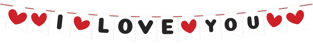 Banderin Movil Colgante I Love You C/1