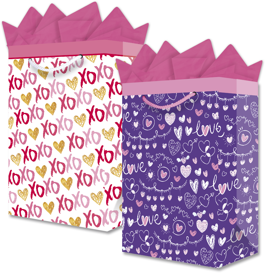 Bolsa para Regalo Mediana XOXO Corazones C/1