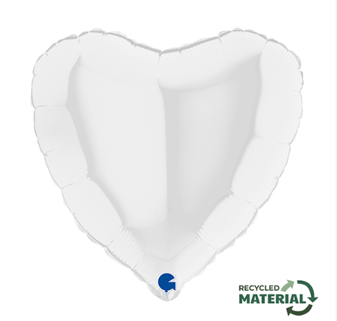 Globo 18" Corazon Blanco C/1