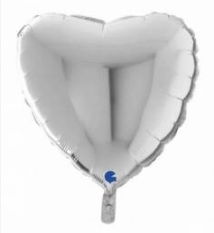 Globo 18" Corazon Plata C/1