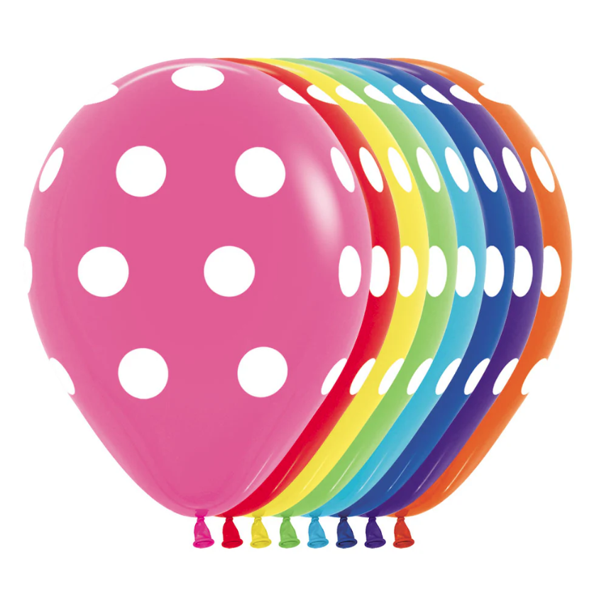 Globo 12" Latex Infinity Polka Dots C/1