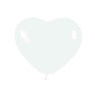 Globo 12" Latex Fashion Corazon Blanco C/1