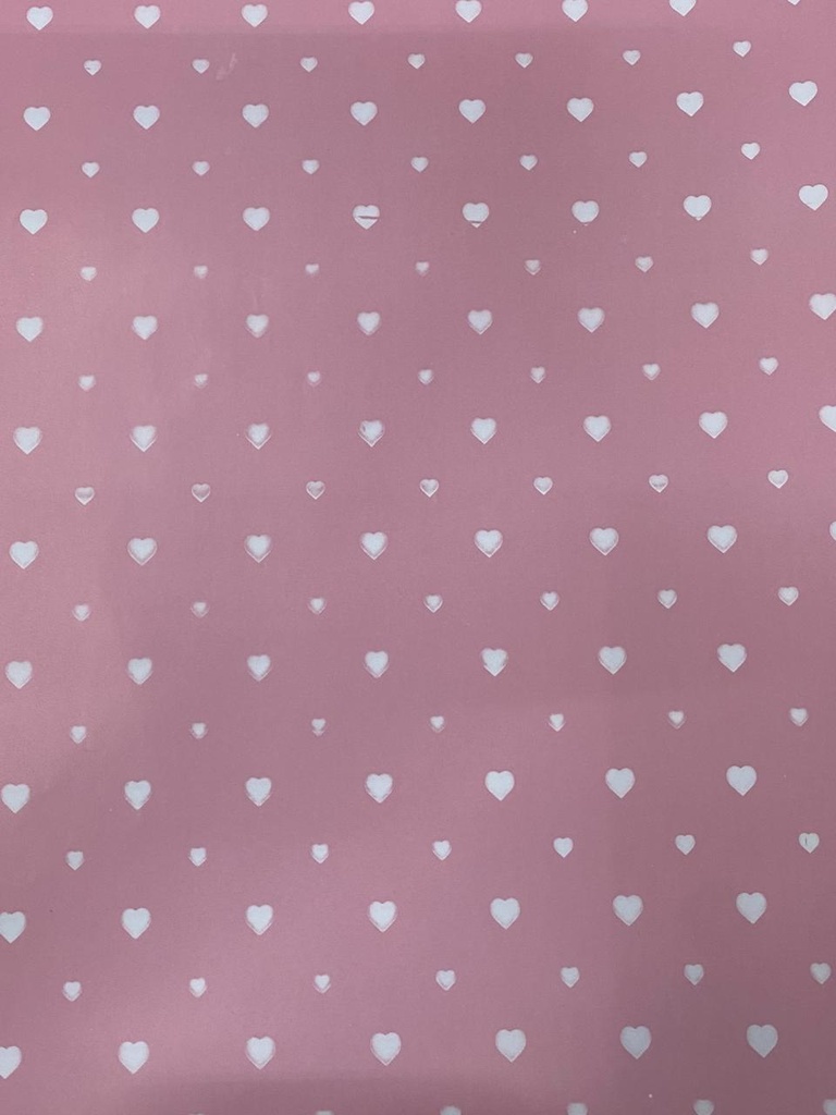 Papel de Envoltura Corazones Blancos  C/1