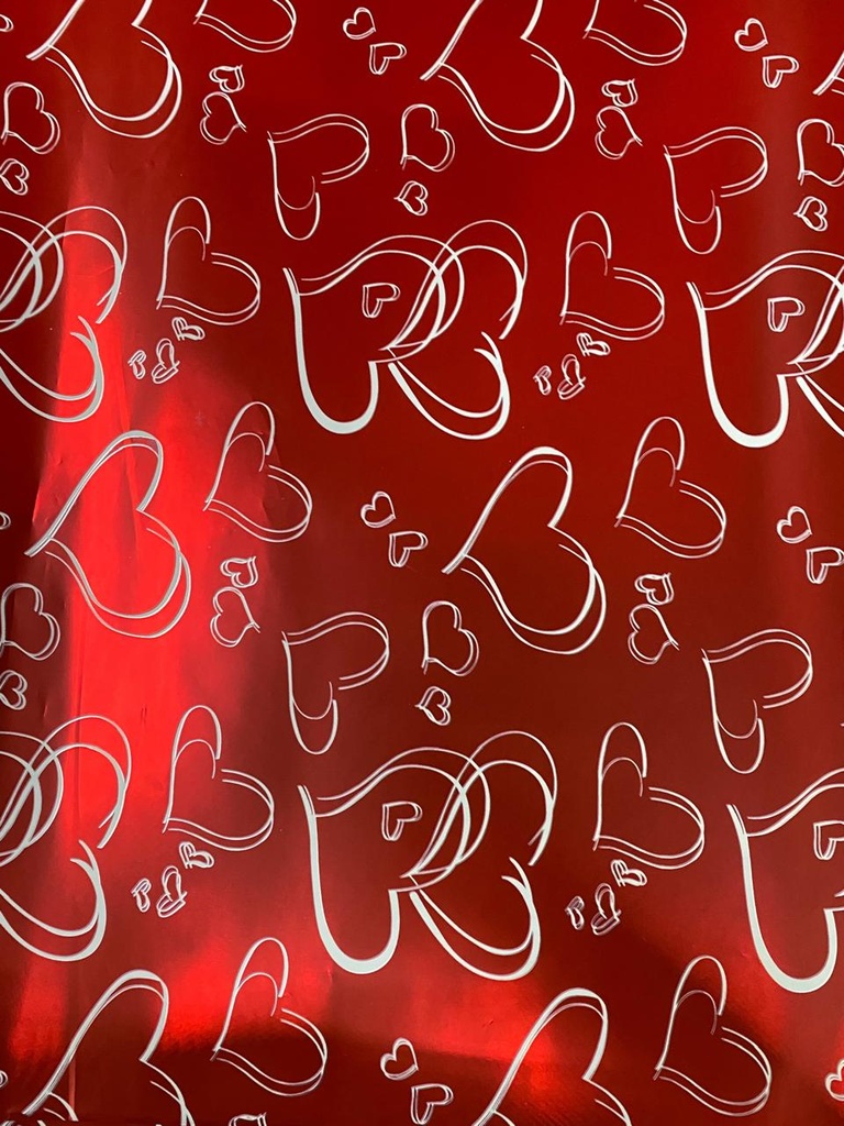 Papel de envoltura Corazon Metalico C/1