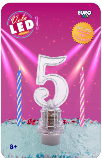 Vela Led Numero 5 C/1