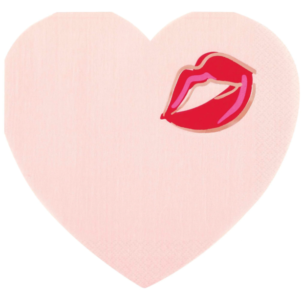 Servilleta Figura Corazon Con Beso C/16