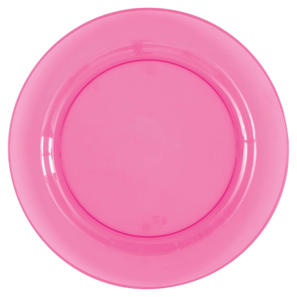 Plato 10" Transparente Rosa C/4