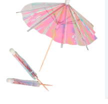 Sombrillas Iridiscentes C/25