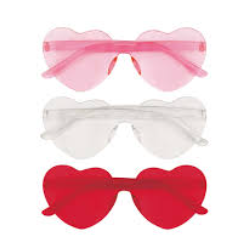 Lentes Corazon Colores C/3