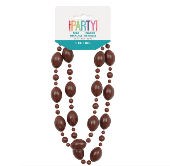 Kickoff Football Brown Football Beaded Necklace C/1