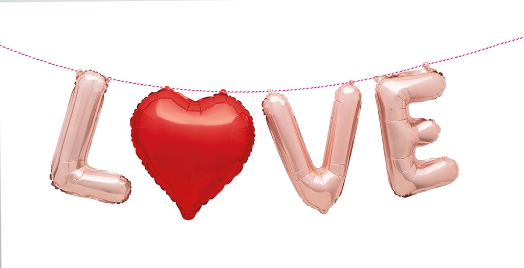 Banner kit Rose Gold With Red Heart LOVE C/1