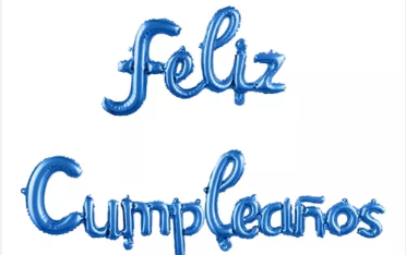 Letrero Feliz Cumpleaños Azul BB C/1