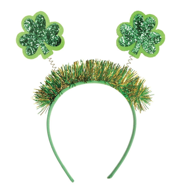 Diadema Con trebol de oropel C/1