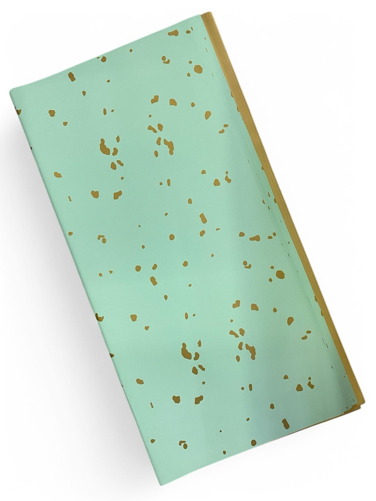 Papel Coreano Confeti Verde Con dorado C/1