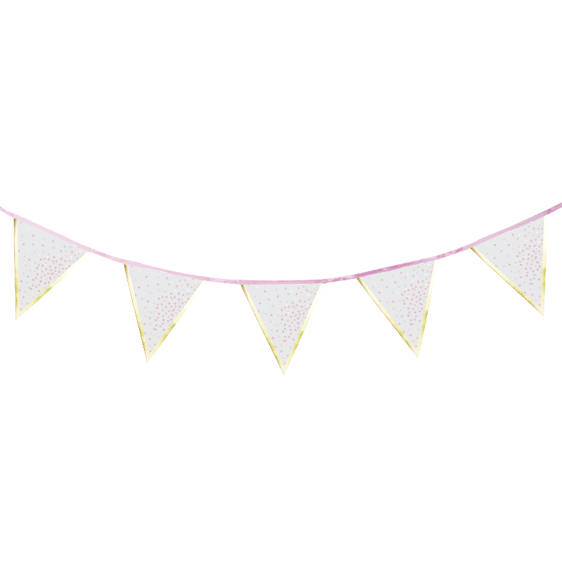 Banderin Puntos Rosas C/1