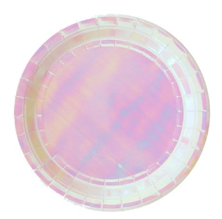Plato 9" Redondo Iridiscente C/8