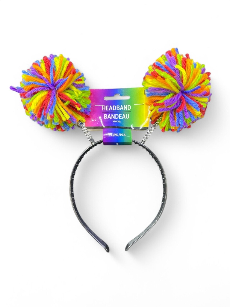 Diadema Arcoiris Pompones  C/1