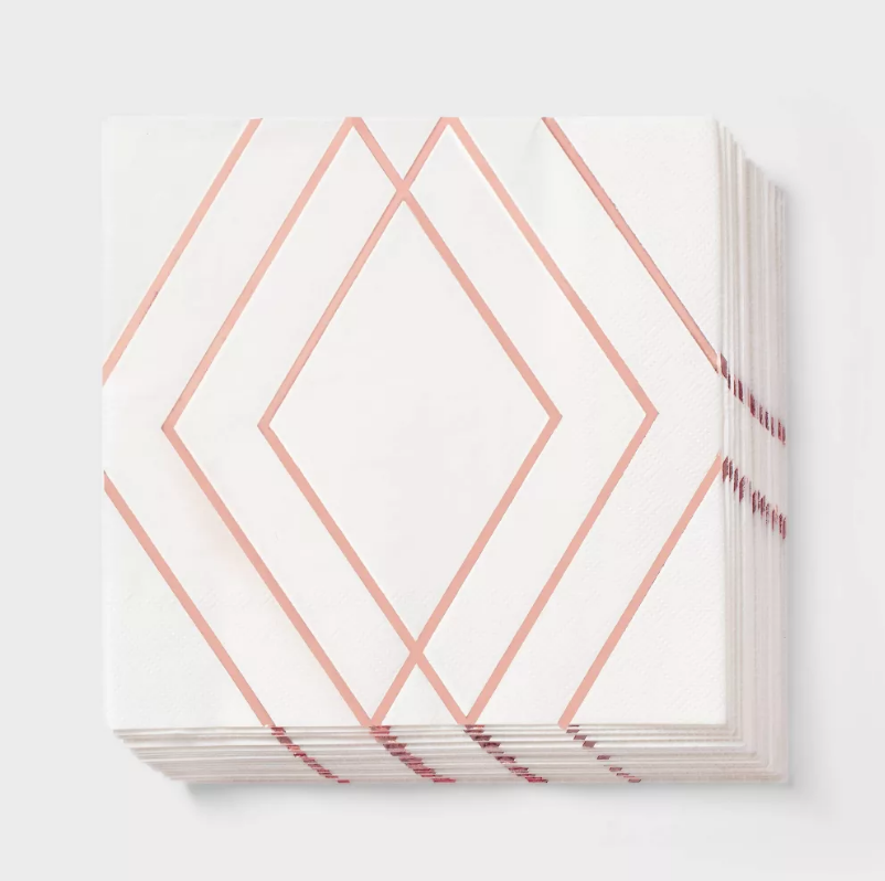 Servilleta G Lineas Rose Gold C/30