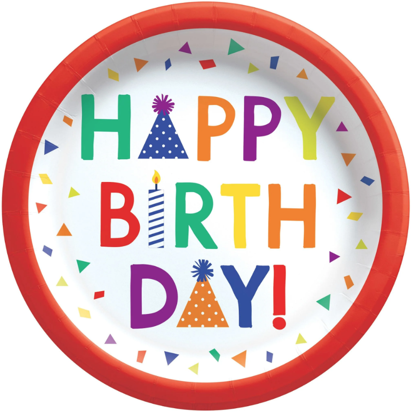 Plato 7" Confetti Time BirthdayC/8